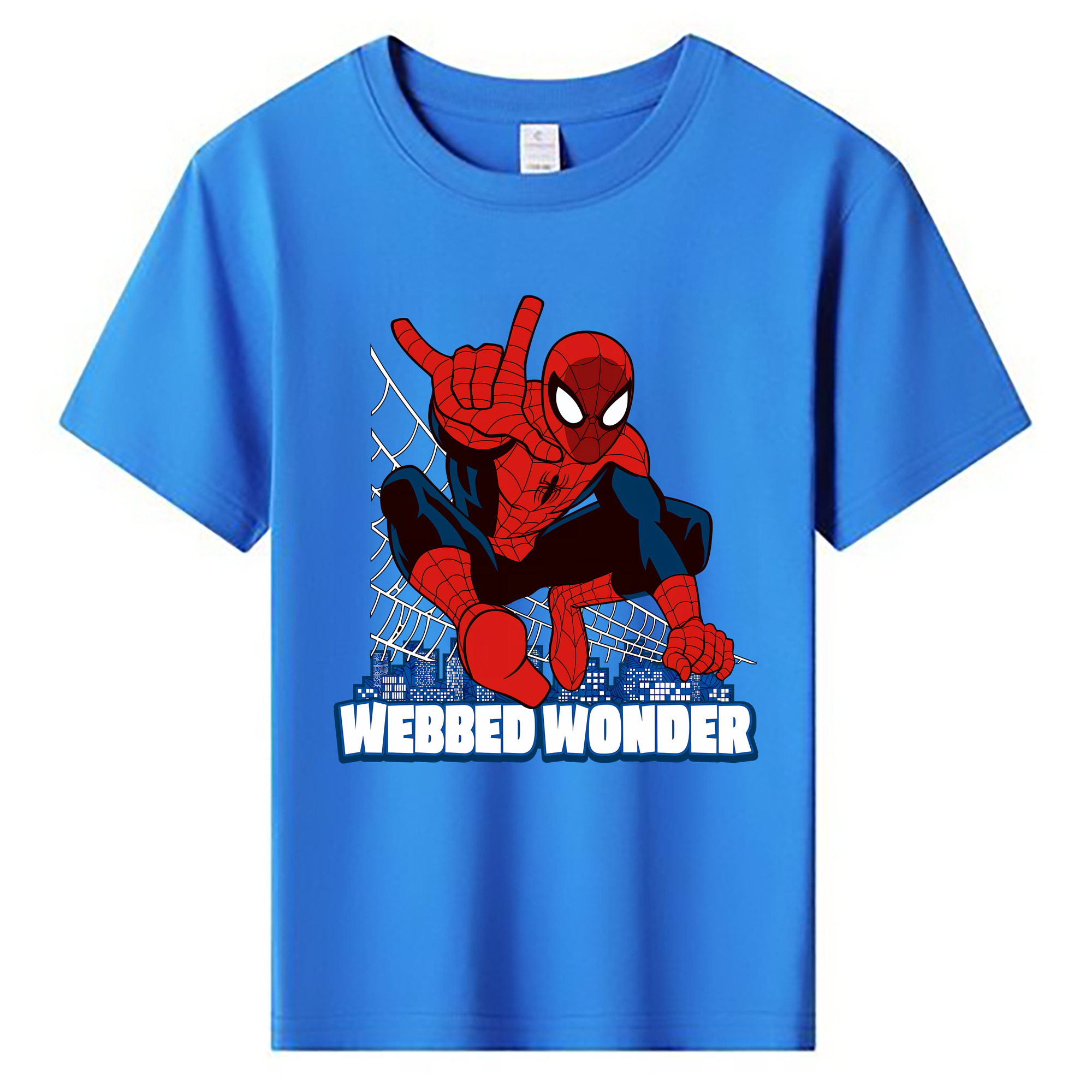 （画像用） Spider Man スパイダーマン 綿100％キッズTシャツ（フロントプリント）